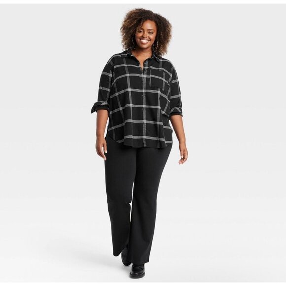 AVA & VIV Women's Long Sleeve No-Gap Button Front Size 2X NWT - Picture 1 of 8